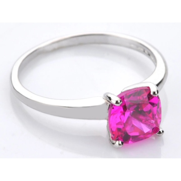 1.50Ct Cushion Shape 100% Natural Pink Tourmaline Ring In 925 Sterling Silver - Picture 7 of 7